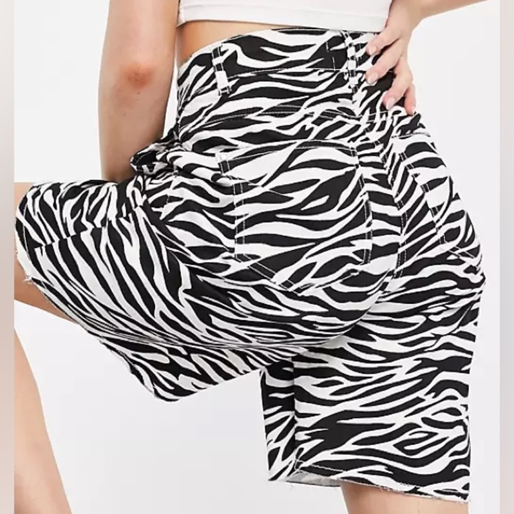 NWT Native Youth High Waist Zebra Print Shorts